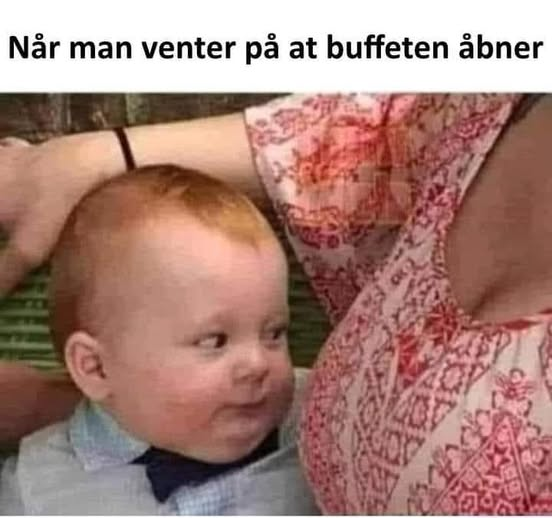 Når man venter på at buffeten åbner   