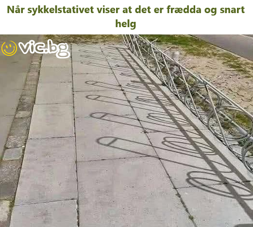 Når sykkelstativet viser at det er frædda og snart helg 