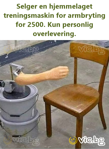 Selger en hjemmelaget treningsmaskin for armbryting for 2500. Kun personlig overlevering.
