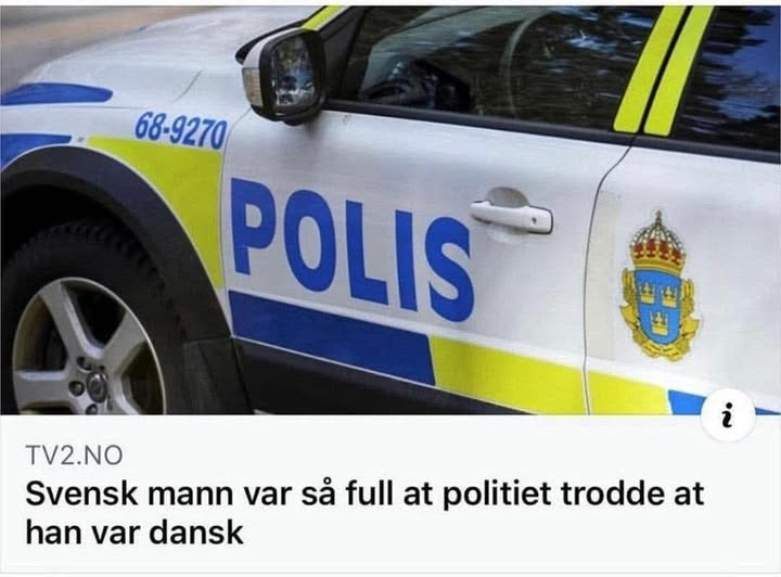 Svensk mann var sà full at politiet trodde at han var dansk